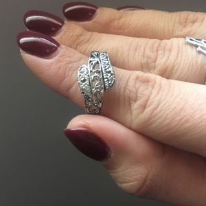 Sterling silver and marcasite size 7.5 ring